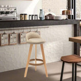 Maxbell Height Barstool Non Slip Modern Counter Stool for Bar Tables Pub Dining Room Khaki Linen