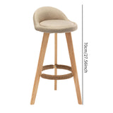 Maxbell Height Barstool Non Slip Modern Counter Stool for Bar Tables Pub Dining Room Khaki Linen