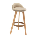 Maxbell Height Barstool Non Slip Modern Counter Stool for Bar Tables Pub Dining Room Khaki Linen