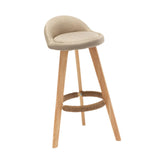 Maxbell Height Barstool Non Slip Modern Counter Stool for Bar Tables Pub Dining Room Khaki Linen
