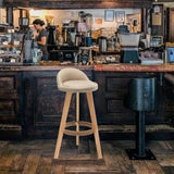 Maxbell Height Barstool Non Slip Modern Counter Stool for Bar Tables Pub Dining Room Khaki Linen