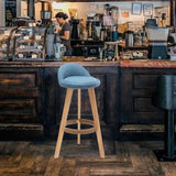 Maxbell Height Barstool Non Slip Modern Counter Stool for Bar Tables Pub Dining Room Blue Linen