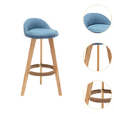 Maxbell Height Barstool Non Slip Modern Counter Stool for Bar Tables Pub Dining Room Blue Linen