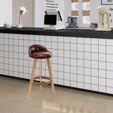 Maxbell Height Barstool Non Slip Modern Counter Stool for Bar Tables Pub Dining Room Brown PU leather