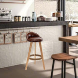 Maxbell Height Barstool Non Slip Modern Counter Stool for Bar Tables Pub Dining Room Brown PU leather