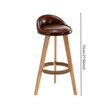 Maxbell Height Barstool Non Slip Modern Counter Stool for Bar Tables Pub Dining Room Brown PU leather
