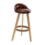 Maxbell Height Barstool Non Slip Modern Counter Stool for Bar Tables Pub Dining Room Brown PU leather