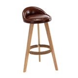 Maxbell Height Barstool Non Slip Modern Counter Stool for Bar Tables Pub Dining Room Brown PU leather