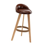 Maxbell Height Barstool Non Slip Modern Counter Stool for Bar Tables Pub Dining Room Brown PU leather