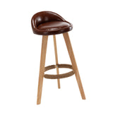 Maxbell Height Barstool Non Slip Modern Counter Stool for Bar Tables Pub Dining Room Brown PU leather