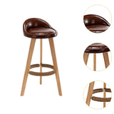 Maxbell Height Barstool Non Slip Modern Counter Stool for Bar Tables Pub Dining Room Brown PU leather