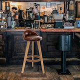 Maxbell Height Barstool Non Slip Modern Counter Stool for Bar Tables Pub Dining Room Brown PU leather