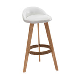 Maxbell Height Barstool Non Slip Modern Counter Stool for Bar Tables Pub Dining Room White PU leather