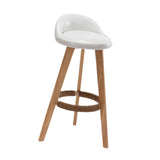 Maxbell Height Barstool Non Slip Modern Counter Stool for Bar Tables Pub Dining Room White PU leather