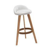 Maxbell Height Barstool Non Slip Modern Counter Stool for Bar Tables Pub Dining Room White PU leather