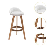 Maxbell Height Barstool Non Slip Modern Counter Stool for Bar Tables Pub Dining Room White PU leather