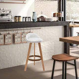 Maxbell Height Barstool Non Slip Modern Counter Stool for Bar Tables Pub Dining Room White PU leather