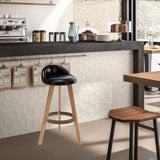 Maxbell Height Barstool Non Slip Modern Counter Stool for Bar Tables Pub Dining Room Black PU leather