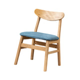 Maxbell Wooden Seat Chair Furniture with Slat Back for Lounge Restaurant Coffee Shop Blue