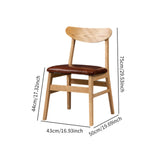 Maxbell Wooden Seat Chair Kitchen Chairs with Slat Back for Coffee Shop Indoor Hotel Brown