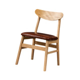 Maxbell Wooden Seat Chair Kitchen Chairs with Slat Back for Coffee Shop Indoor Hotel Brown