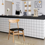 Maxbell Wooden Seat Chair Kitchen Chairs with Slat Back for Coffee Shop Indoor Hotel Black