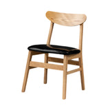 Maxbell Wooden Seat Chair Kitchen Chairs with Slat Back for Coffee Shop Indoor Hotel Black