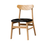 Maxbell Wooden Seat Chair Kitchen Chairs with Slat Back for Coffee Shop Indoor Hotel Black