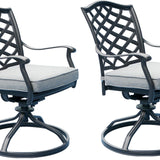 Maxbell Outdoor Patio Aluminum Swivel Rocker Dining Chair with Cushion, Set of 2,