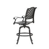 Maxbell Patio Outdoor Aluminum Bar Stool With Cushion, Set of 2, Dupione Brown