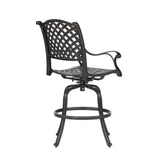 Maxbell Patio Outdoor Aluminum Bar Stool With Cushion, Set of 2, Dupione Brown