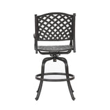 Maxbell Patio Outdoor Aluminum Bar Stool With Cushion, Set of 2, Navy Blue