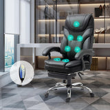 Maxbell Massage Reclining Office Chair with Footrest, High Back Computer Chair Home