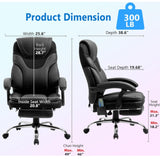 Maxbell Massage Reclining Office Chair with Footrest, High Back Computer Chair Home