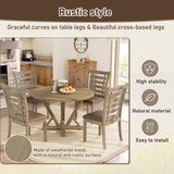 Maxbell Set of 2 Dining Chairs Modern Farmhouse Rustic Look Distressed Design