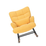 Maxbell Rocking Chair Nursery, Teddy Upholstered Glider Rocker with High Backrest,