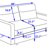 Maxbell Loveseat Sleeper Pull Out Couch 3 in 1 Sofa Bed Adjustable Backrest