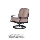 Maxbell Club Swivel Chairs With Cushion, Quality Outdoor Patio Furniture