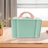 Maxbell Makeup Travel Case Carrying Suitcase with Soft Handle Cosmetic Organizer Bag Blue Pink