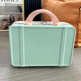 Maxbell Makeup Travel Case Carrying Suitcase with Soft Handle Cosmetic Organizer Bag Blue Pink