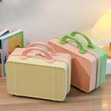 Maxbell Makeup Travel Case Carrying Suitcase with Soft Handle Cosmetic Organizer Bag Blue Pink