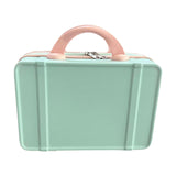 Maxbell Makeup Travel Case Carrying Suitcase with Soft Handle Cosmetic Organizer Bag Blue Pink