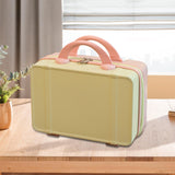 Maxbell Makeup Travel Case Carrying Suitcase with Soft Handle Cosmetic Organizer Bag Yellow Pink