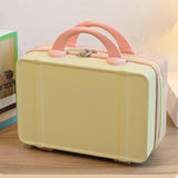 Maxbell Makeup Travel Case Carrying Suitcase with Soft Handle Cosmetic Organizer Bag Yellow Pink