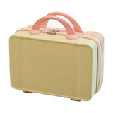 Maxbell Makeup Travel Case Carrying Suitcase with Soft Handle Cosmetic Organizer Bag Yellow Pink