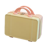 Maxbell Makeup Travel Case Carrying Suitcase with Soft Handle Cosmetic Organizer Bag Yellow Pink