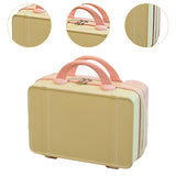 Maxbell Makeup Travel Case Carrying Suitcase with Soft Handle Cosmetic Organizer Bag Yellow Pink