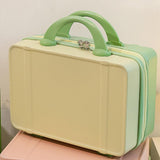 Maxbell Makeup Travel Case Carrying Suitcase with Soft Handle Cosmetic Organizer Bag Yellow Pink