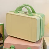 Maxbell Makeup Travel Case Carrying Suitcase with Soft Handle Cosmetic Organizer Bag Yellow Green