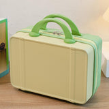 Maxbell Makeup Travel Case Carrying Suitcase with Soft Handle Cosmetic Organizer Bag Yellow Green